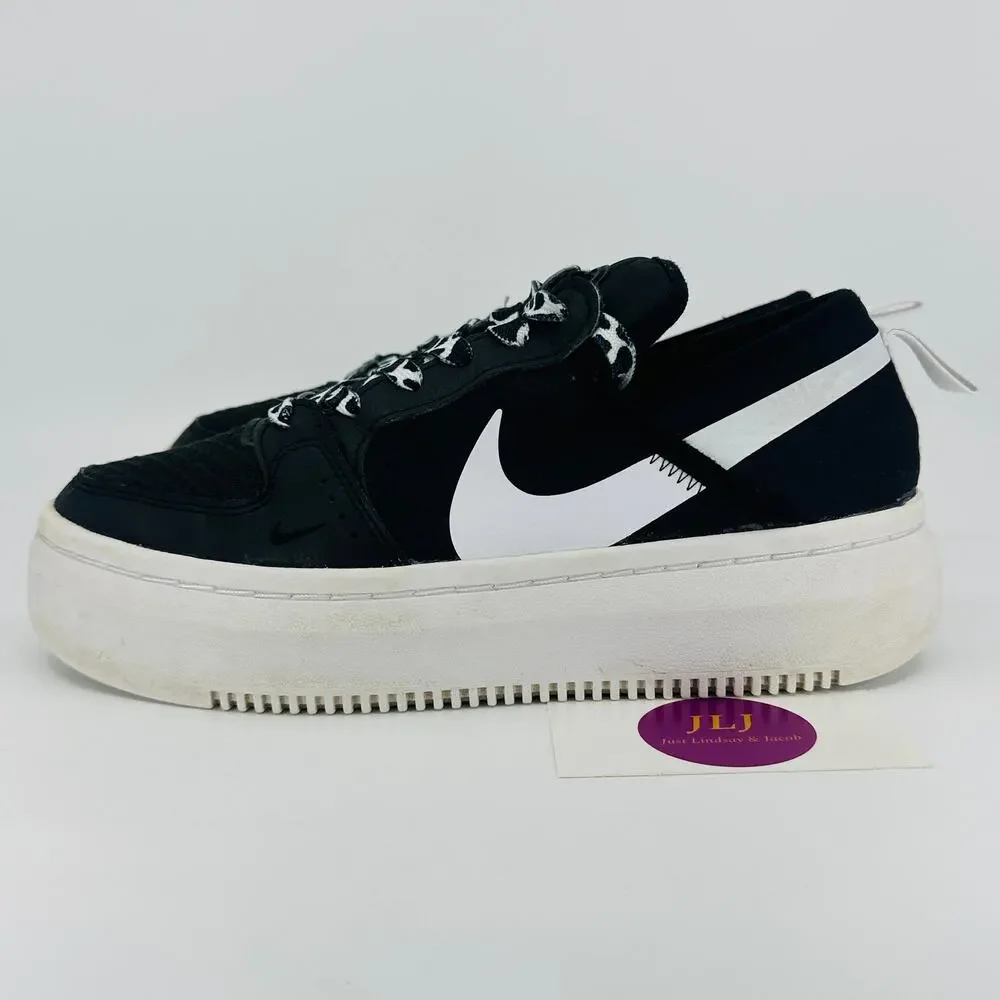 Nike Women's Court Vision Alta Platform Sneakers Black White CW6536-001 Size 8.5